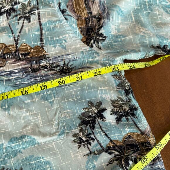 Foundry Co Blue Hawaiian Button Up Shirt Mens Large Tall Vacation Tropical Blue - Picture 9 of 9